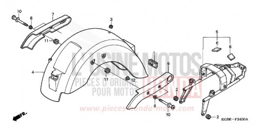 GARDE-BOUE ARRIERE VT125C6 de 2006